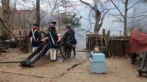 Schwere Geschütze, die da aufgefahren werden in Yorktown
